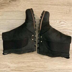 Sorel Lea Wedge Boots Ankle Booties Black 8